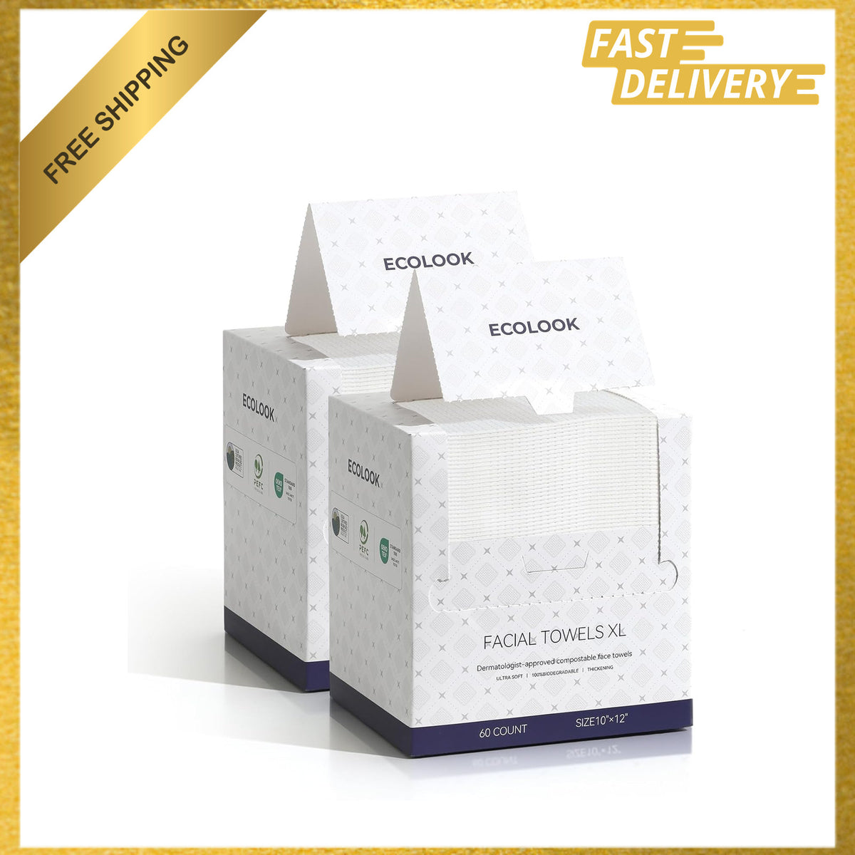 Disposable Face Towels Ultra Soft 10x12 Inch for Sensitive Skin - Pack of 120