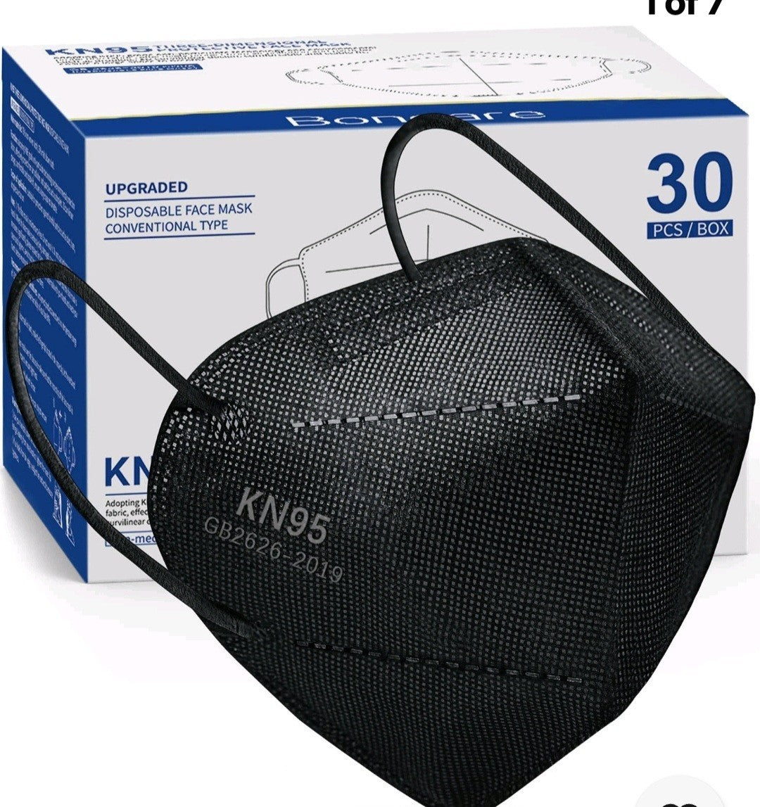 KN95 Face Mask Black 30 Pack