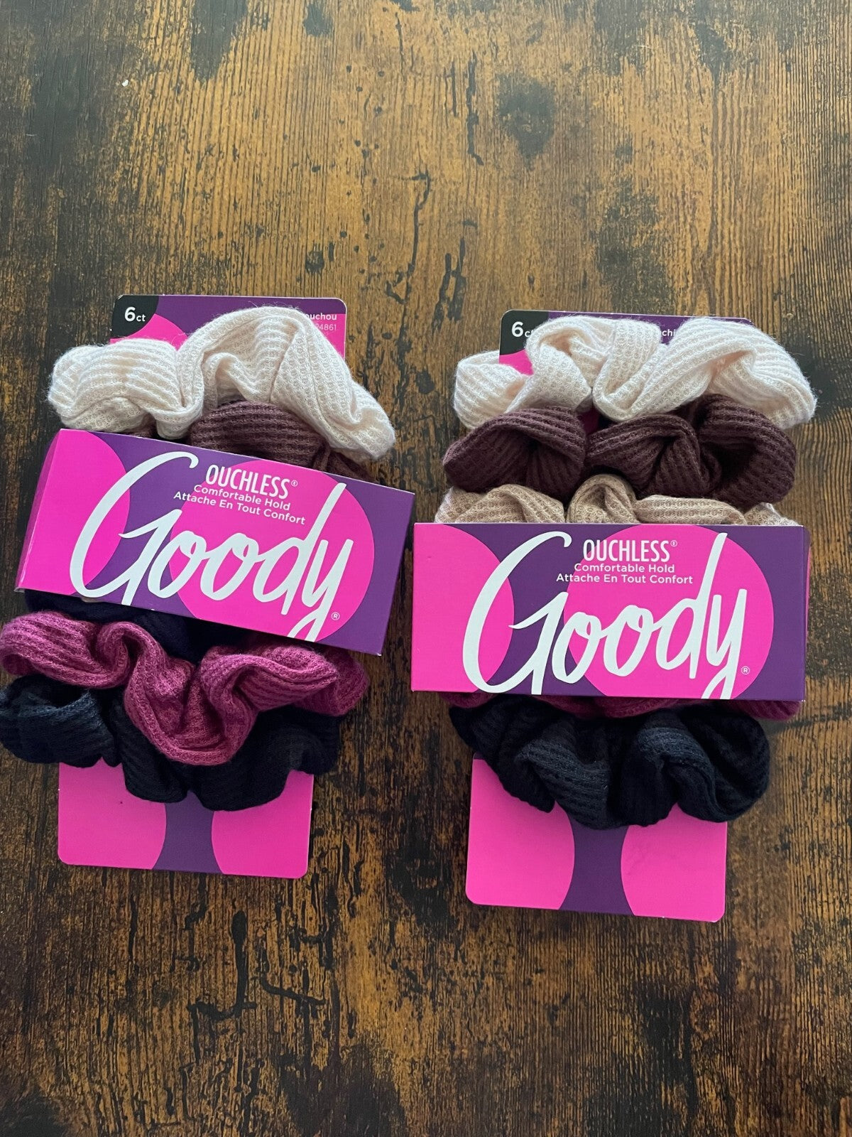 Lot of 2 (6 ct) Goody Ouchless Scrunchies Ponytail Holders 12 total