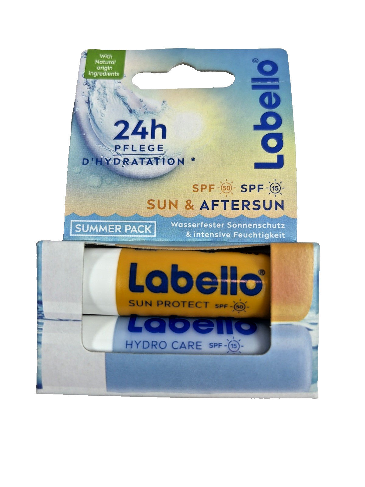 Labello Sun & After Sun Protect Lip Balm Duo with Shea Butter Summer Pack SPF 50 & 15
