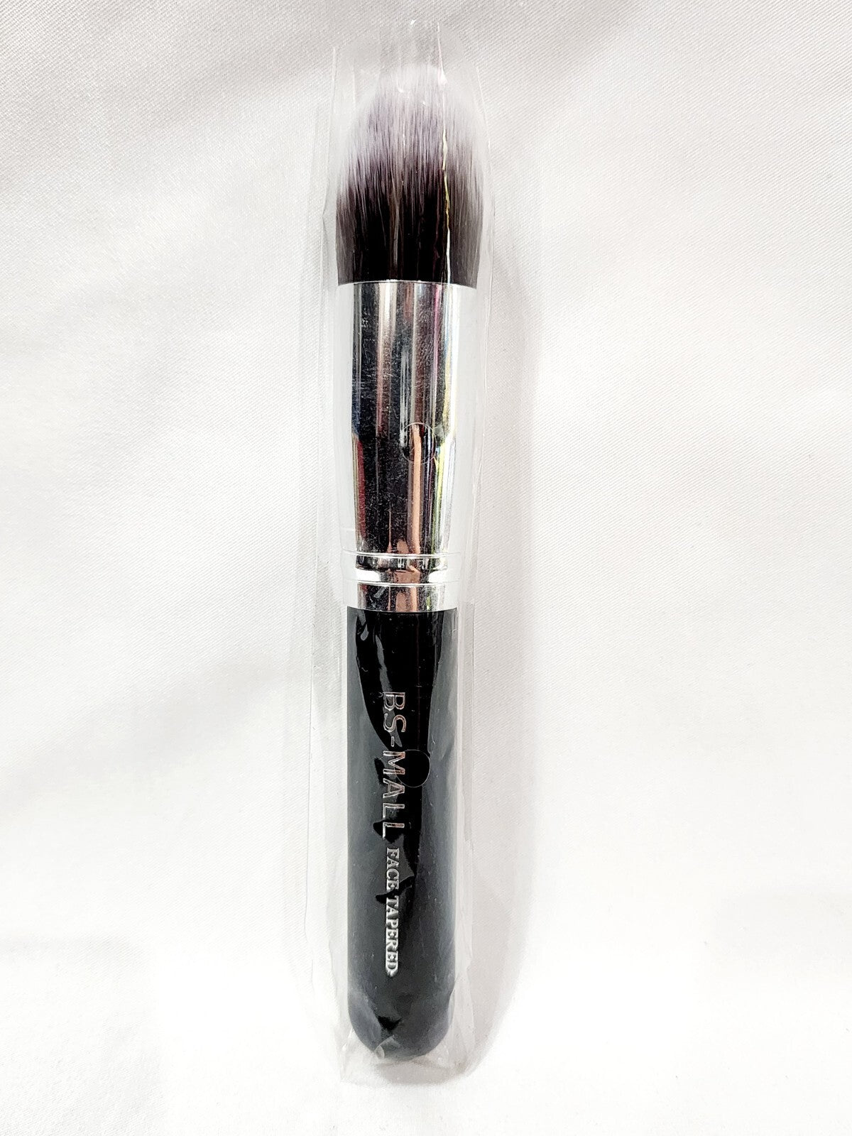 Face Tapered Brush - Black Chrome Oval Synthetic Full Size Makeup Brush