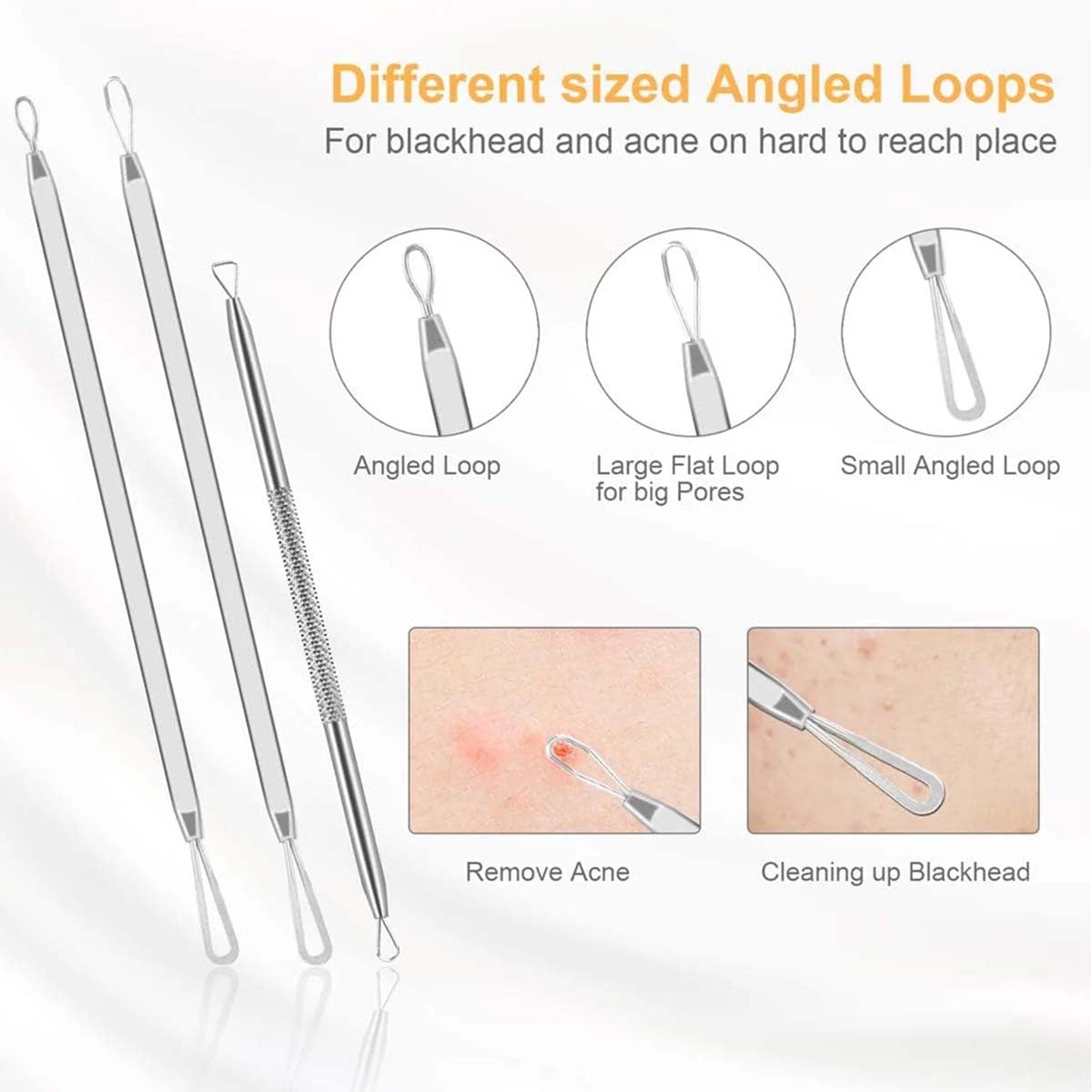 9-Piece Blackhead Remover Tool Kit for Comedone Extraction - Stainless Steel