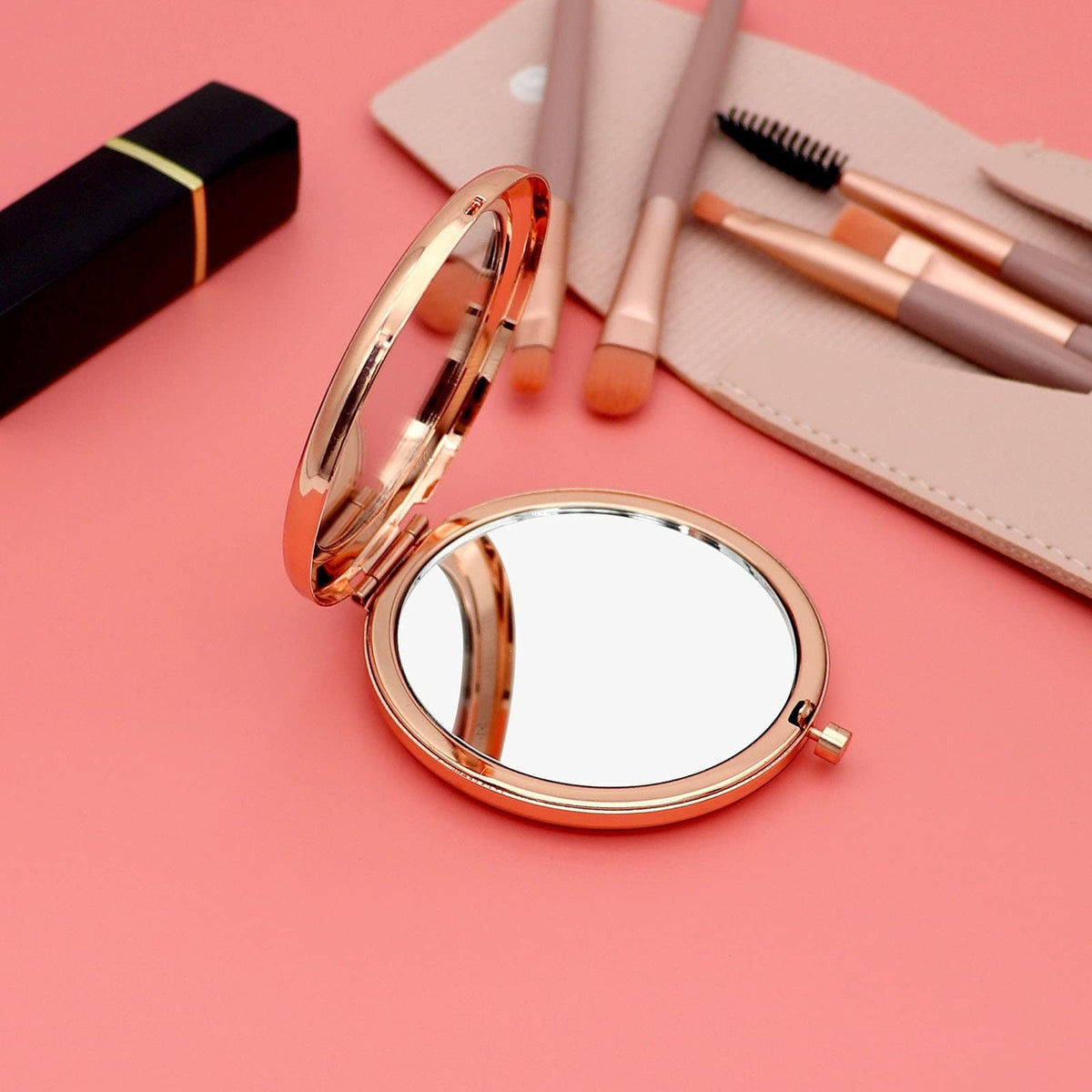Personal Travel Makeup Mirror for Girls - Rose Gold 16th Birthday Gift