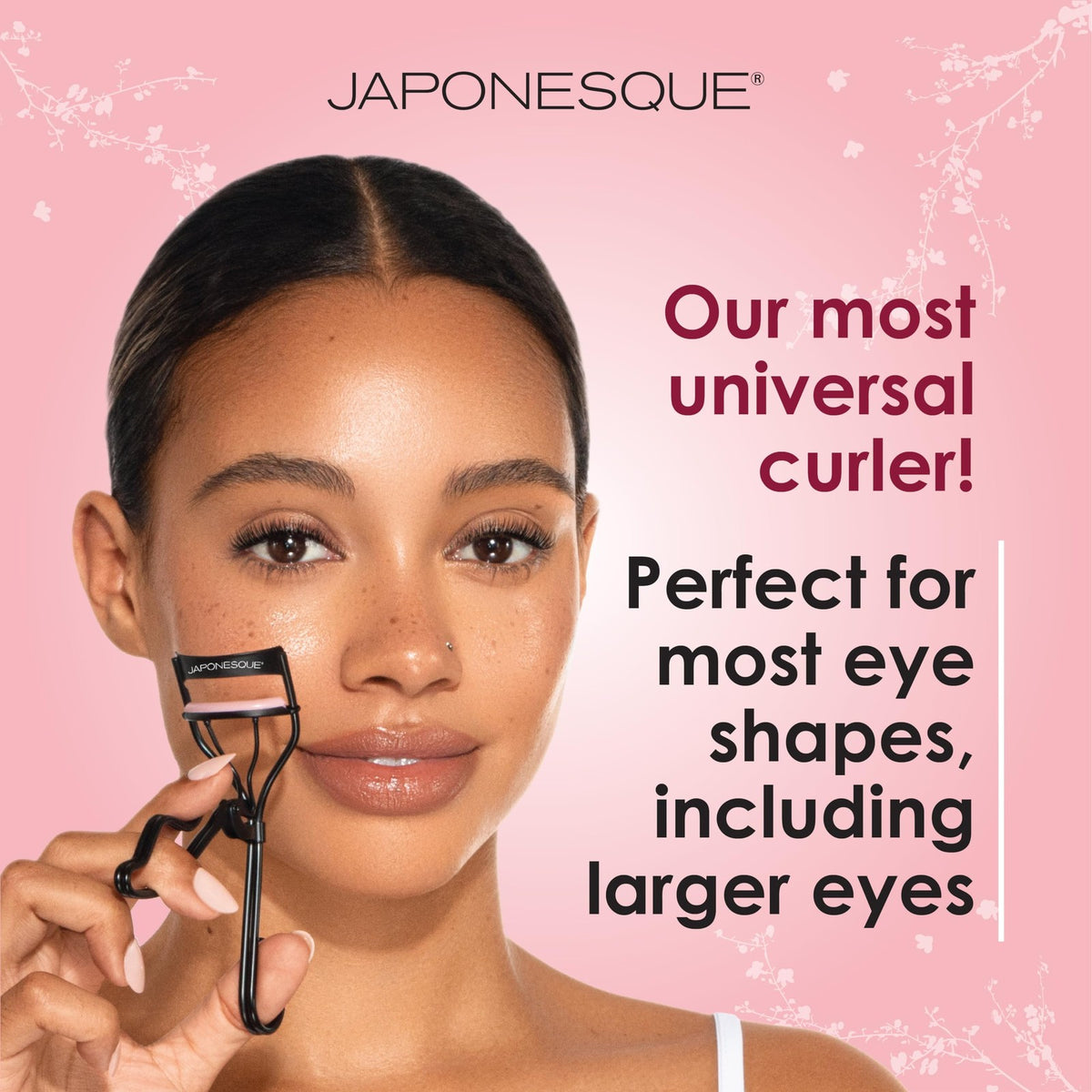 Eyelash Curler for Natural and False Lashes - Wide Contoured Design