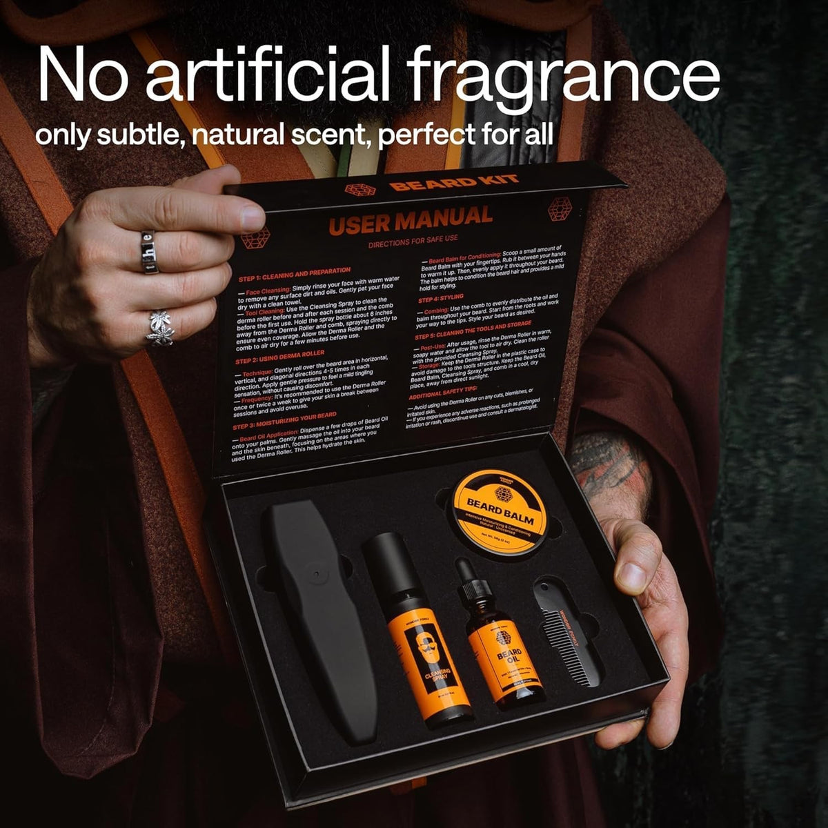 WONDER FAMILY Premium Beard Care Kit for Men – 5-in-1 Grooming Set