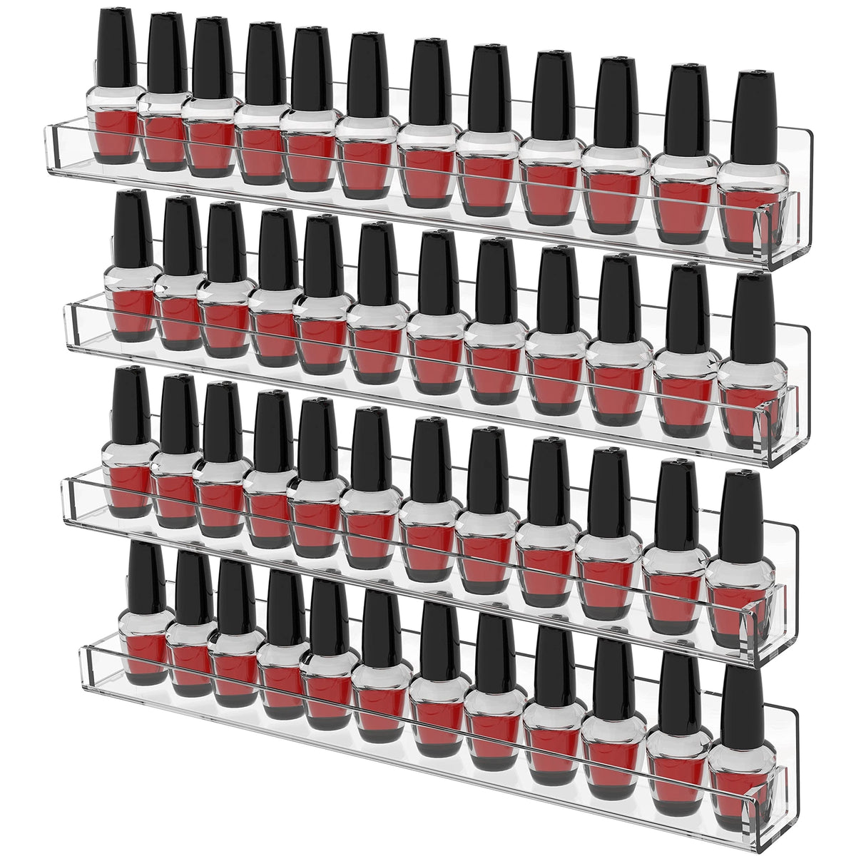 Acrylic Nail Polish Organizer Wall Mounted Display Racks 4 Pack