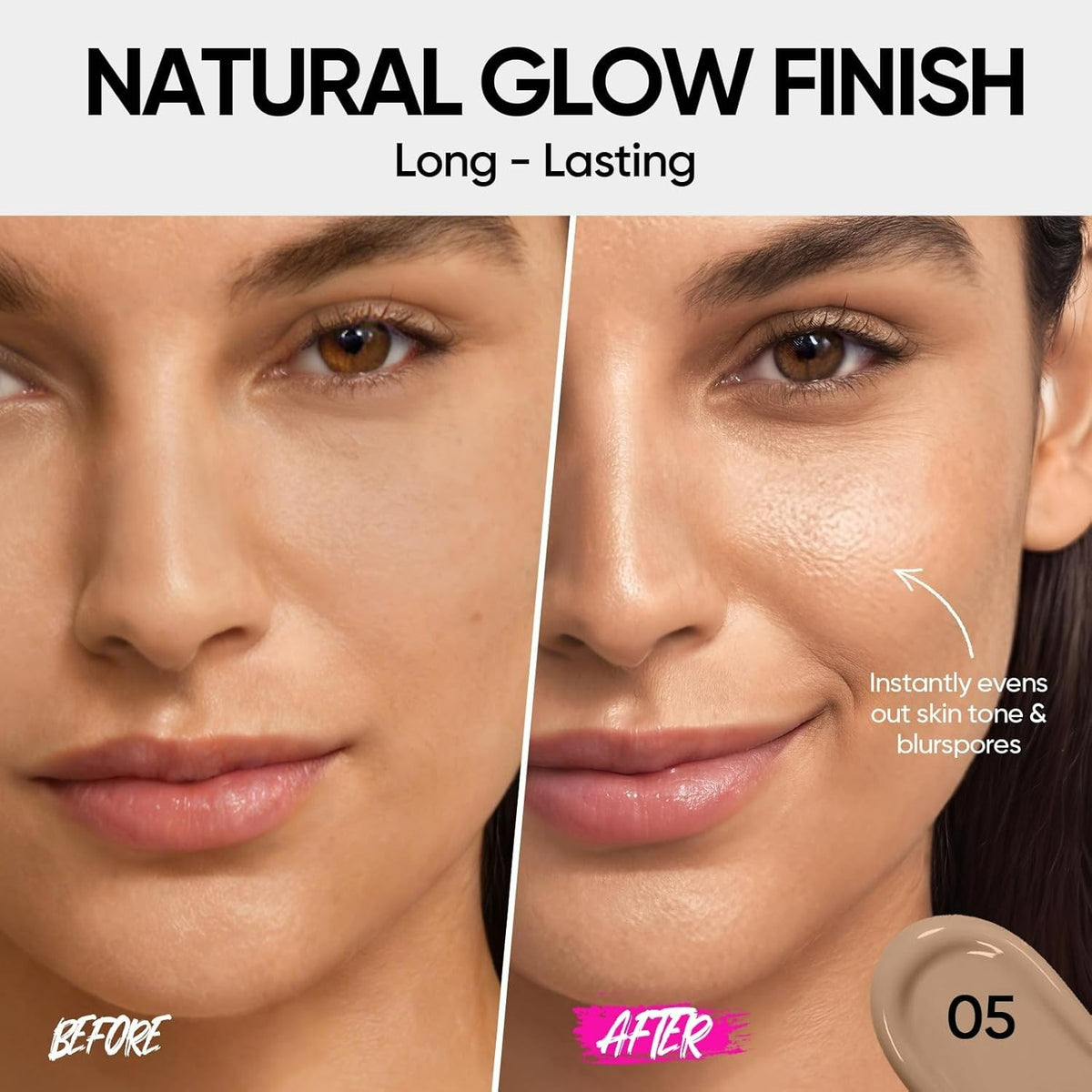 Pink Glow Cushion Foundation Sand 05 - Lightweight Natural Radiant Coverage