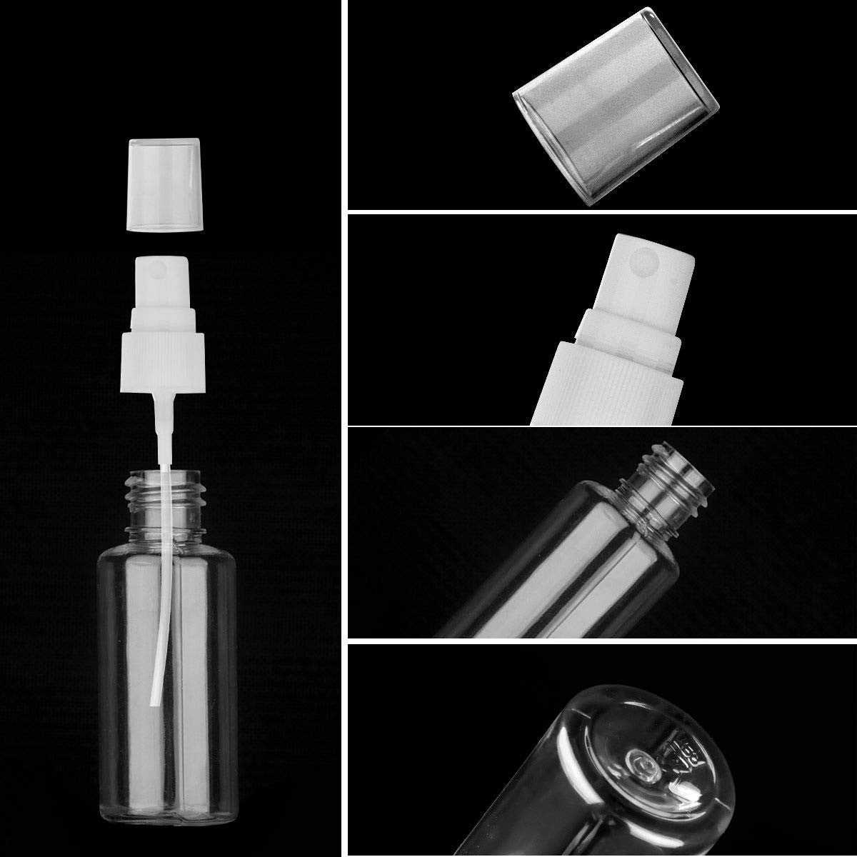 Travel Mini Spray Bottles 1oz/30ml Fine Mist Refillable Plastic Set