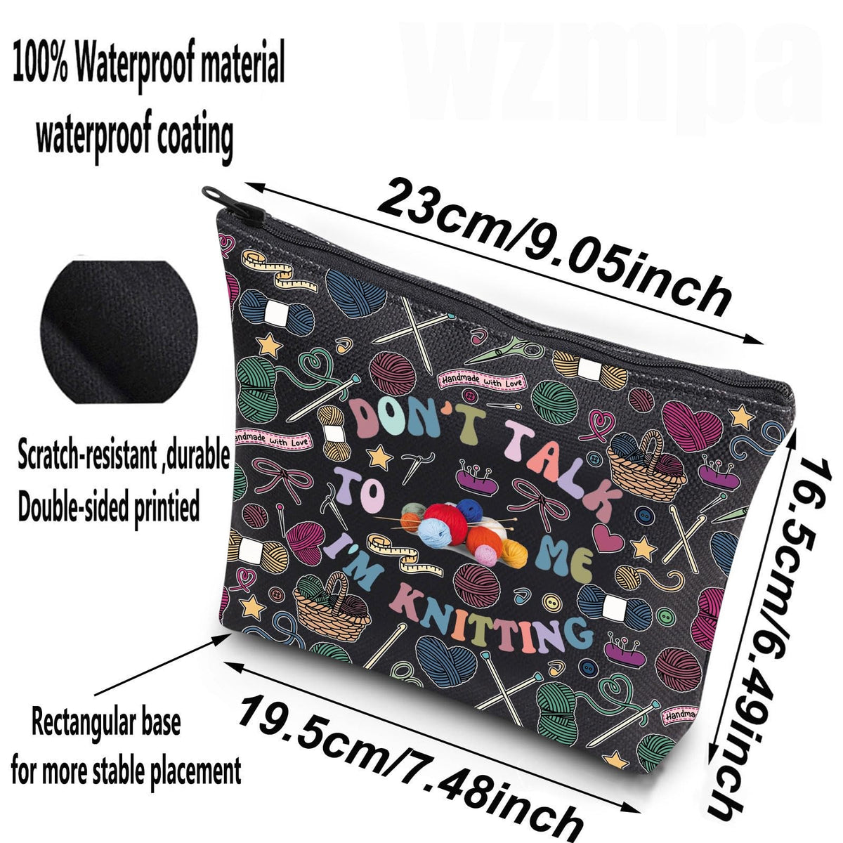 Knitting Cosmetic Bag - Crochet Inspired Gift, Waterproof Makeup Organizer