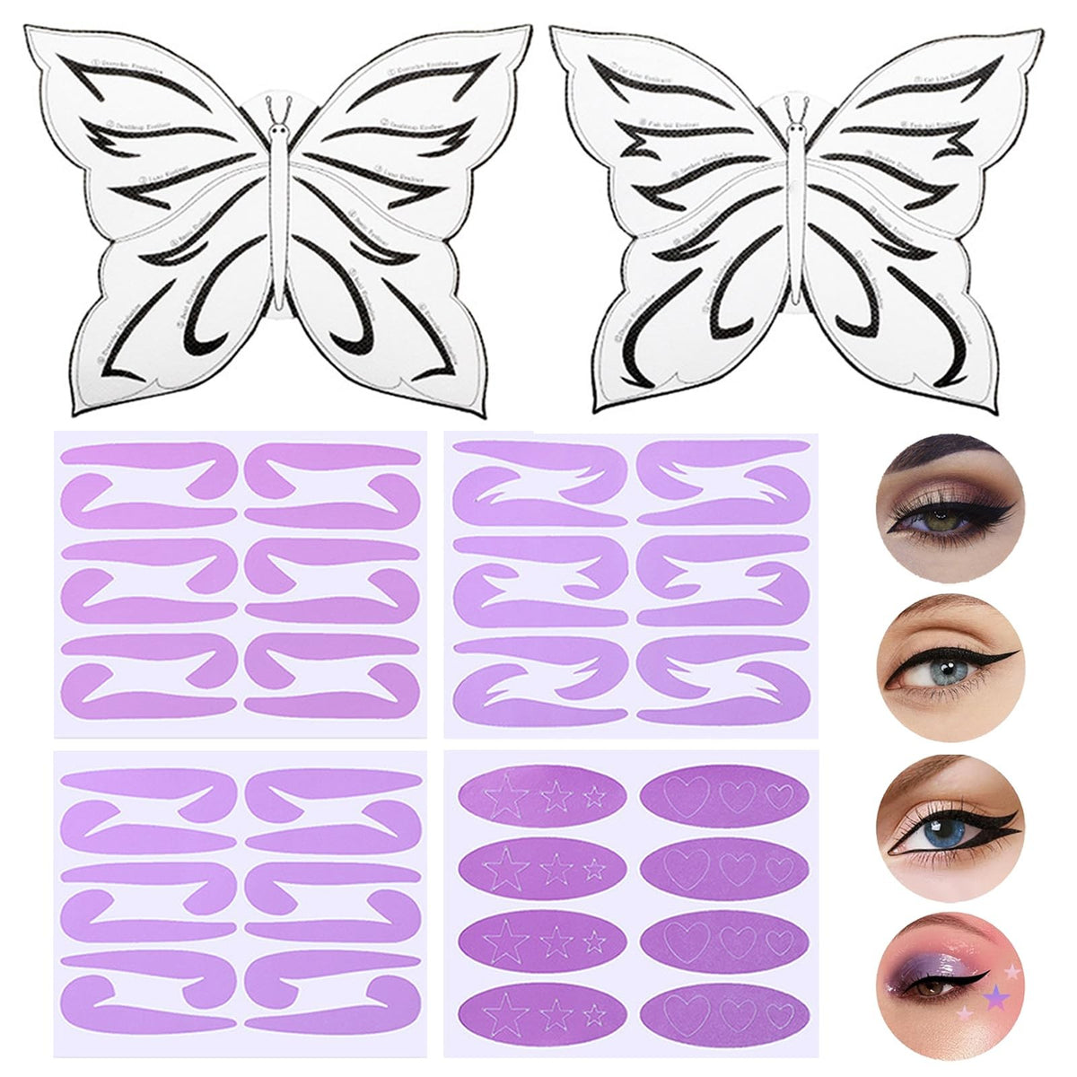 Butterfly Eyeliner Stencil Set - 6 Sheets Quick Standard Pink