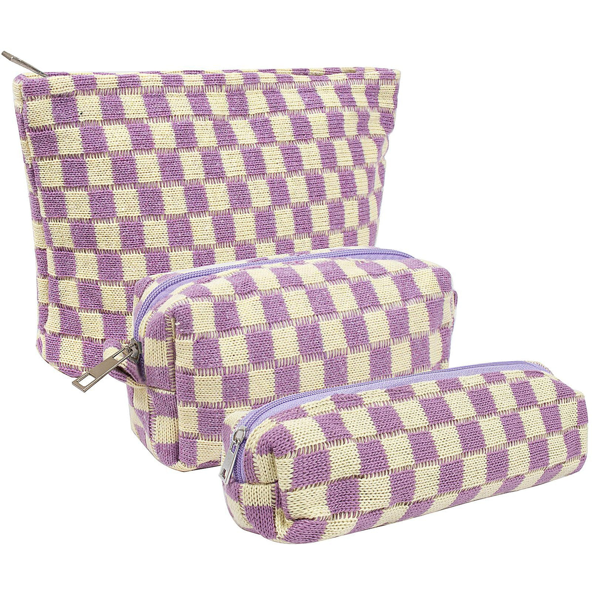 Large Capacity Makeup Bag Set for Women with 2 Cosmetic Cases and Brush Pouch