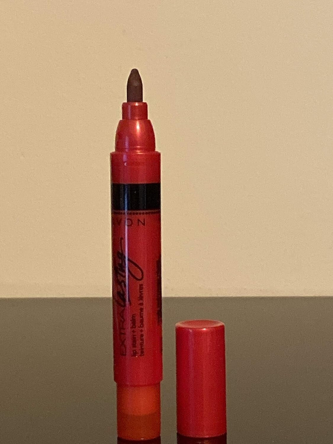 Avon Extra Lasting Lip Stain & Balm Ready Red D301 - Long Wear Lip Color