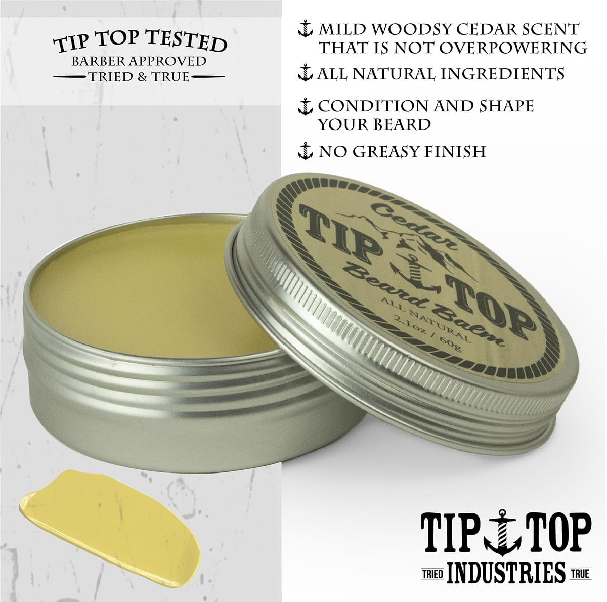 All Natural Cedar Beard Balm 2.1oz - Moisturizing & Conditioning for Beards