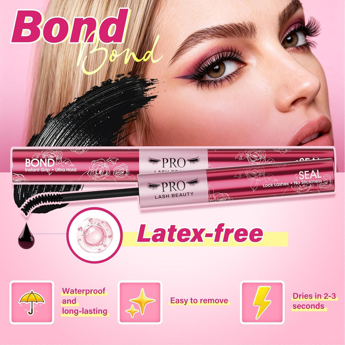 Waterproof Lash Cluster Glue & Seal - Long Lasting Eyelash Bond & Seal, 10ml