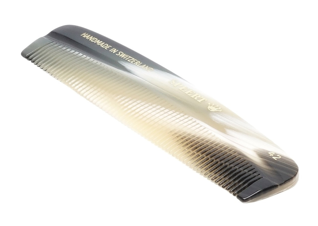 European Cellulose Acetate Hair Comb for Women and Men - Tortoise & Grey Horn Marble