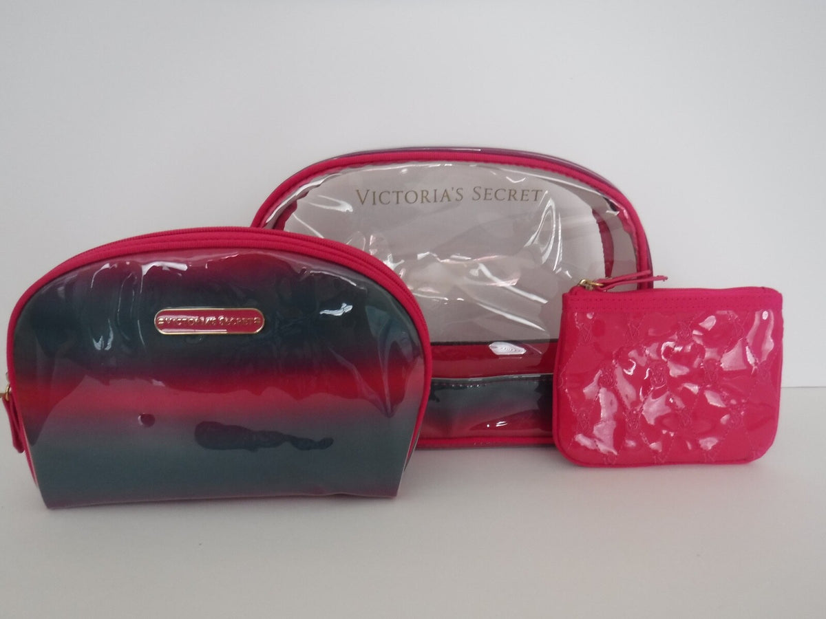 Victoria's Secret Signature Multi-Color Cosmetic Bags Set - Makeup Organizer