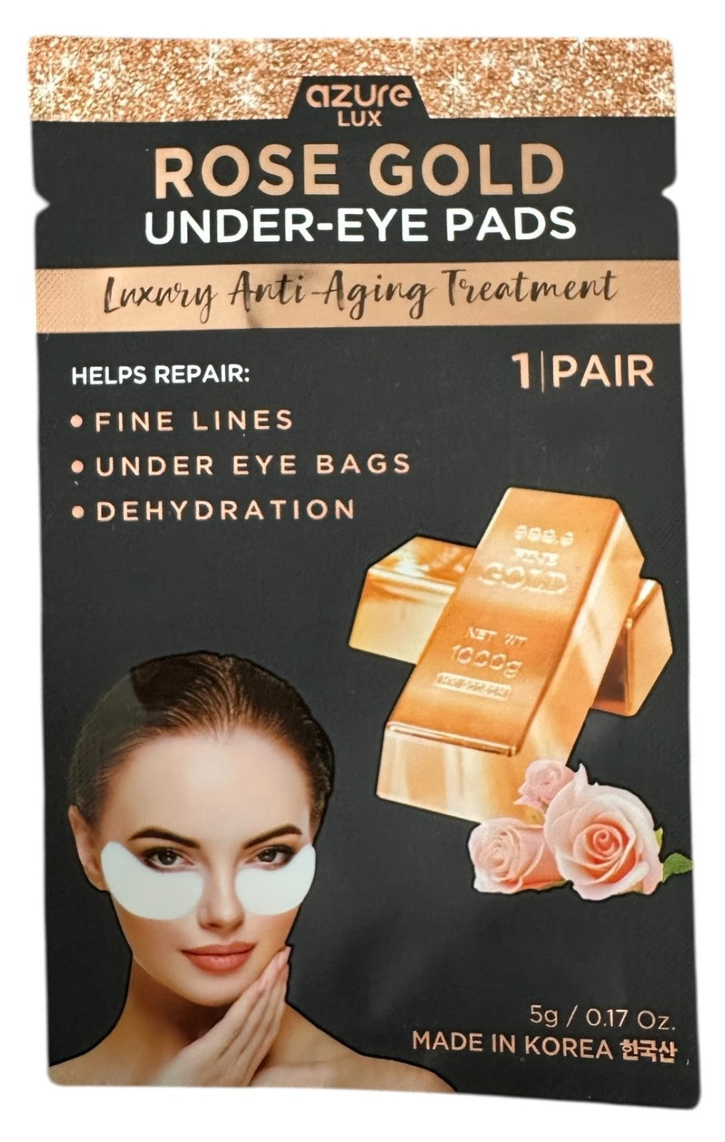 24K Gold & Caviar Face Mask & Rose Gold Under-Eye Pads - 8pc Bundle