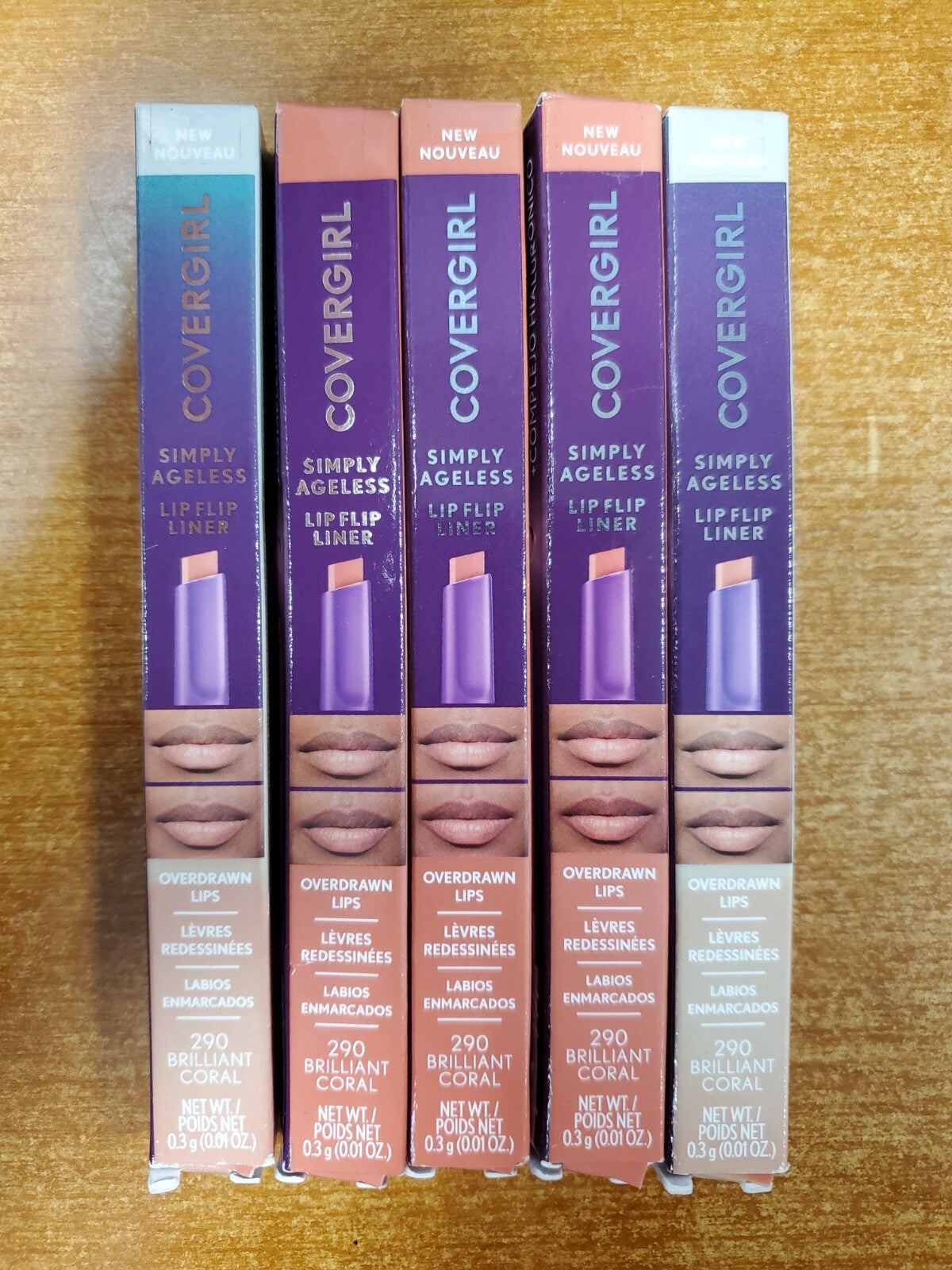 5 Pack Lip Liner Set - CoverGirl Simply Ageless Brilliant Coral