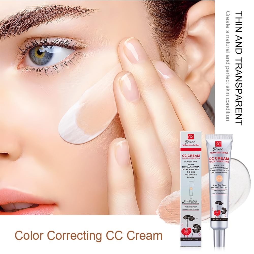 Dark Color Correcting CC Cream with SPF 25 - Moisturizing Full Coverage Foundation - 2 Pack 1 Fl Oz
