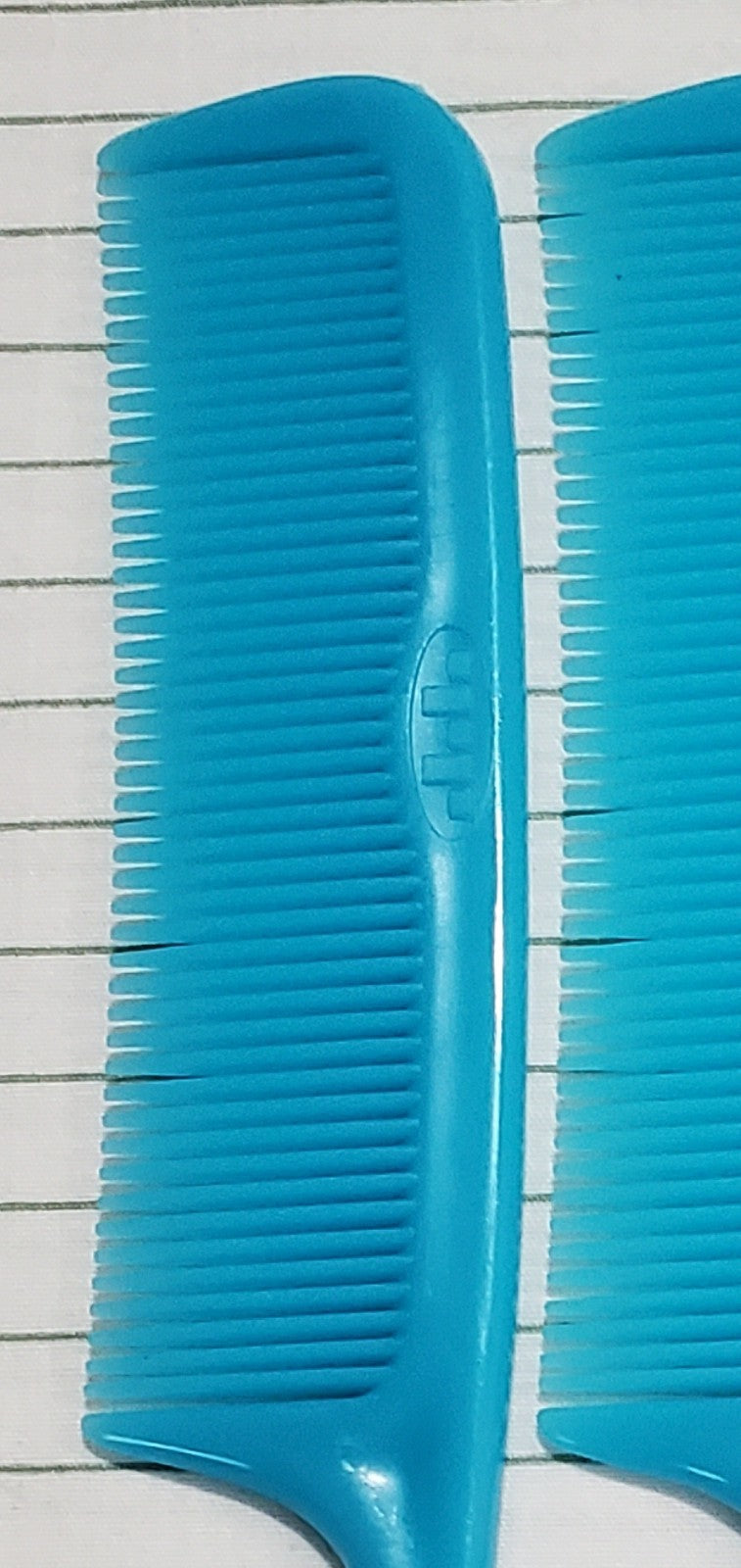 Vintage Tip Top Unbreakable Hair Combs 8 Inch - Blue & Red Set