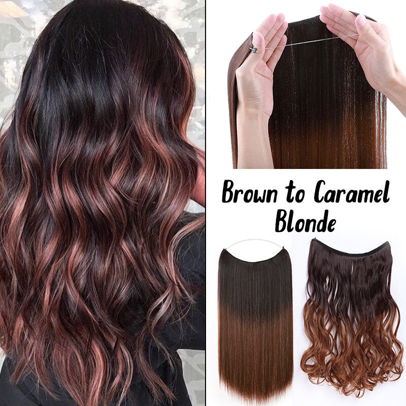 Natural Wire-In Hair Extensions Clip-In Nano Ring Hairpiece - Versatile & Easy to Use
