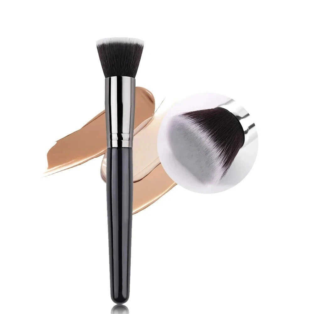 Pro Flat Top Kabuki Foundation Makeup Brush - Blending, Liquid & Cream