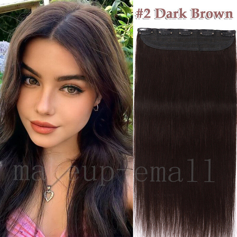 Natural Clip-In Hair Extensions with Balayage Color - Long & Thick One Piece