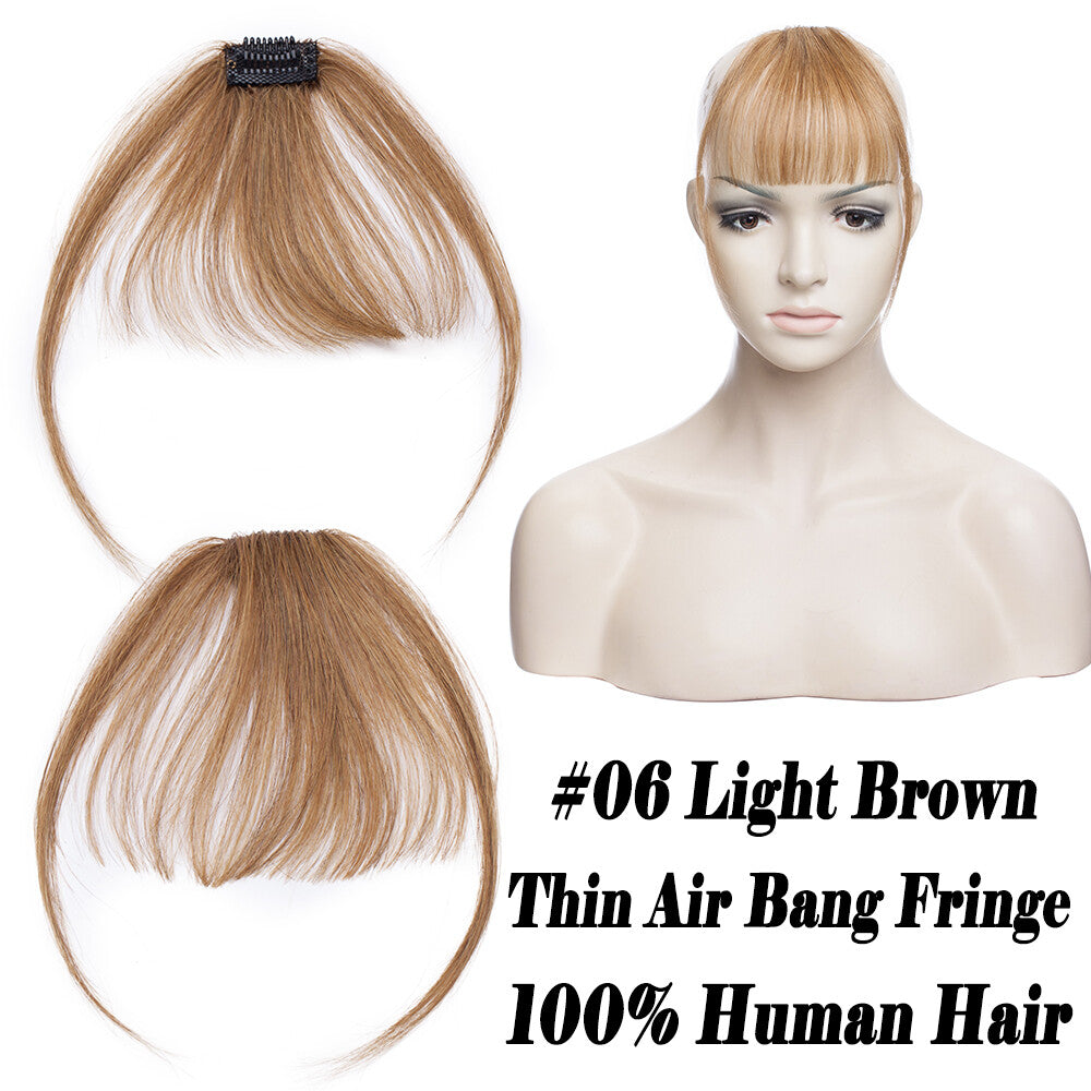 Human Hair Clip-In Bangs Topper with Remy Hair for Natural Look