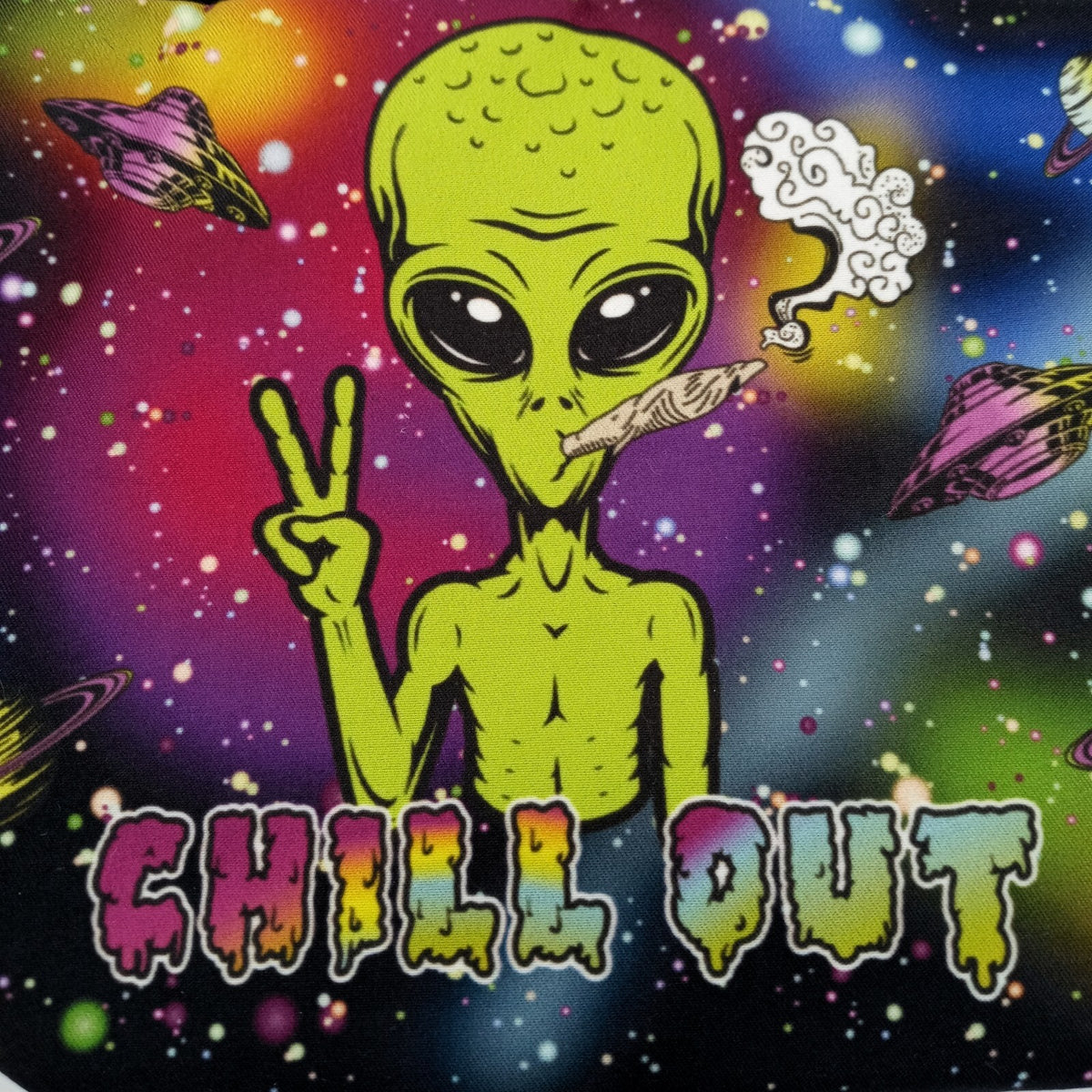 Space Alien Chill Out Makeup Pouch Bag - 9x6 Inch Travel Organizer