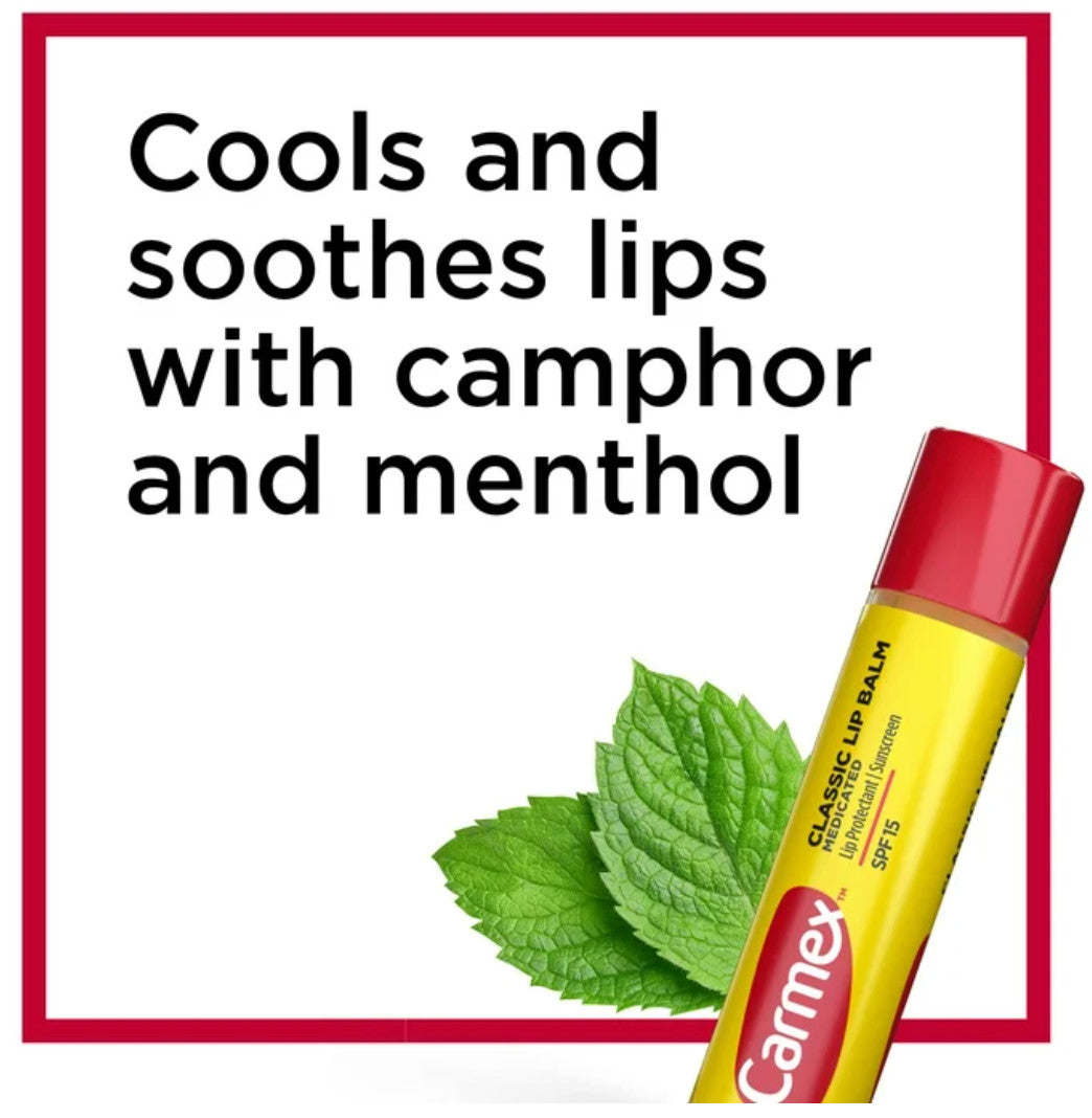 Medicated Lip Balm Pack of 3 - Moisturizing & Soothing 0.15 oz Sticks