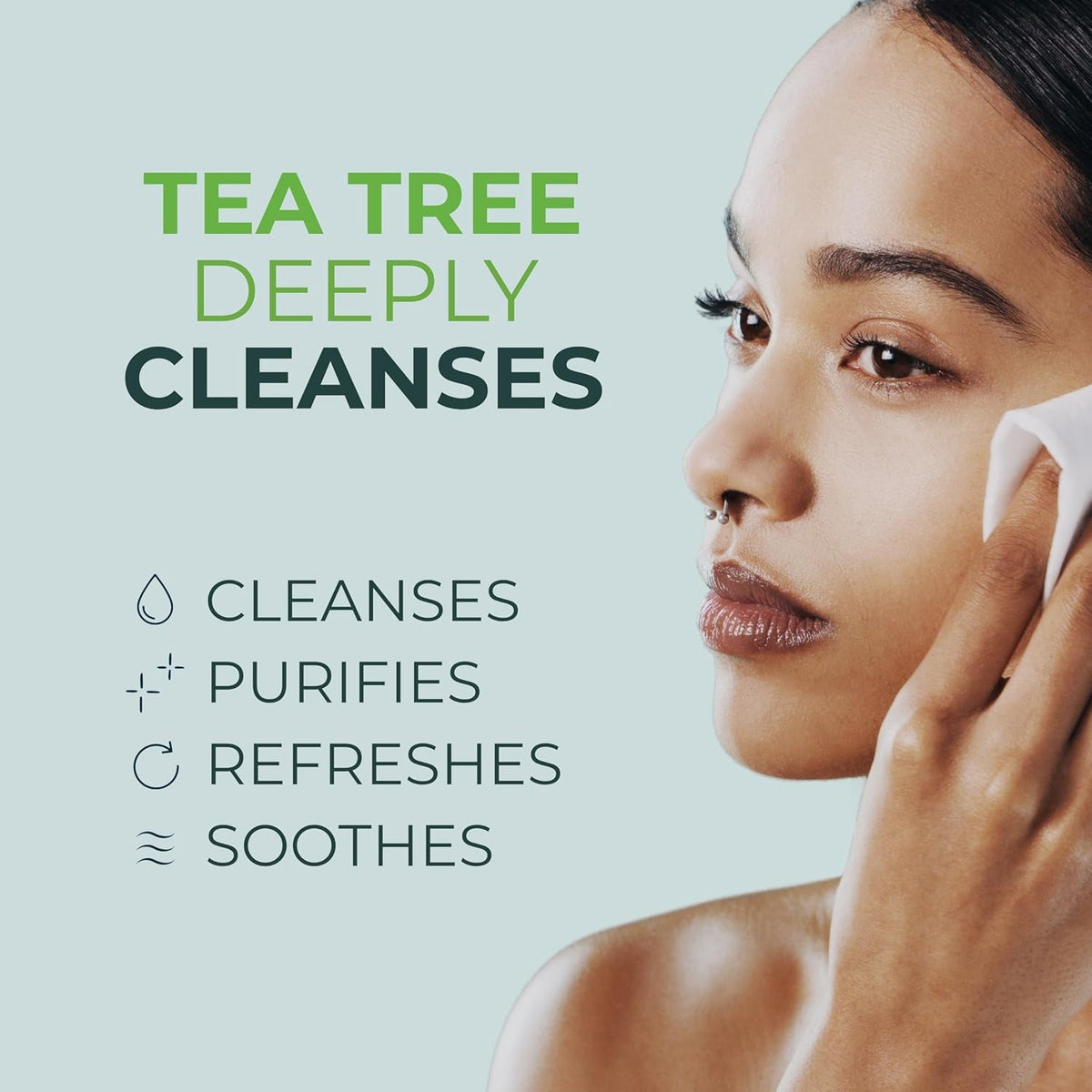 Eyelid & Lash Wipes with Tea Tree Oil & Hyaluronic Acid - 60 Count