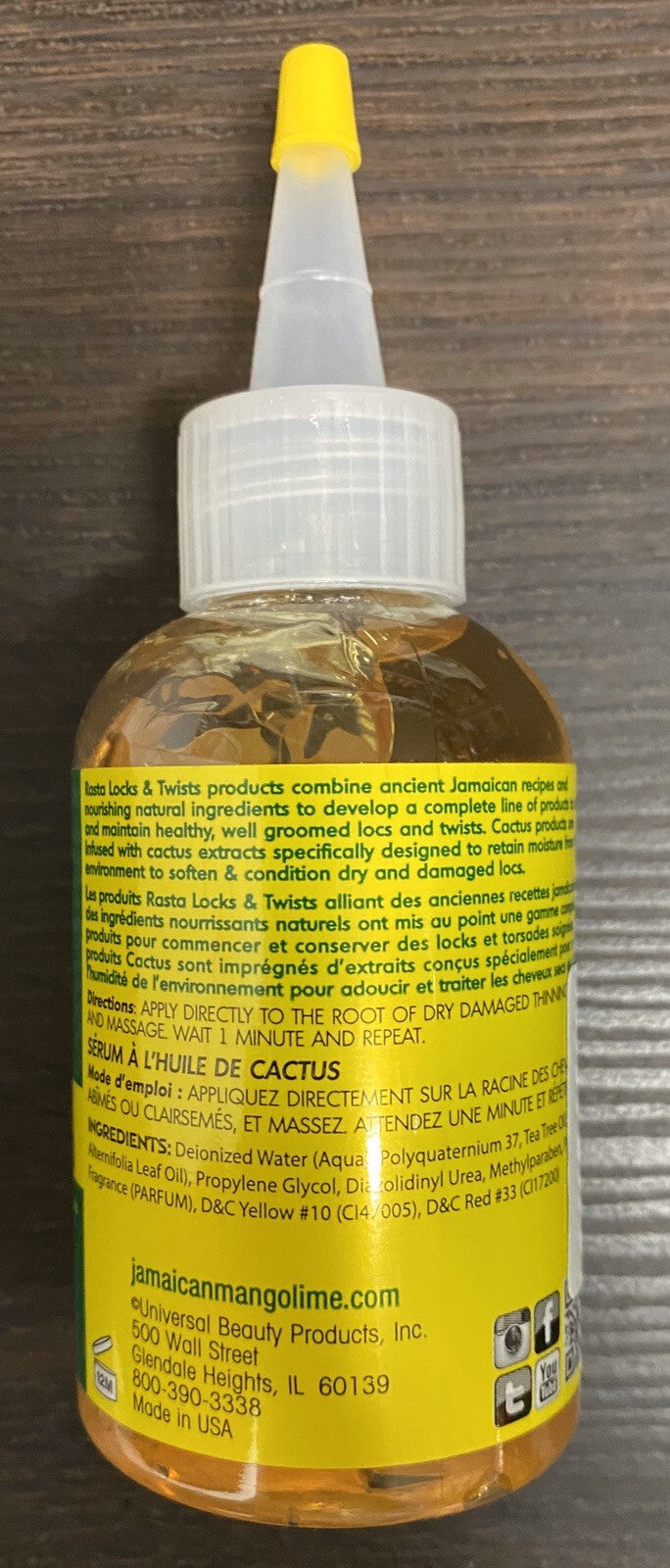 Jamaican Mango & Lime Cactus Oil Serum - Hair Root Strengthening & Repair - 4oz
