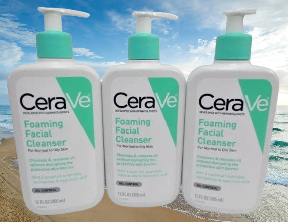 Cerave Foaming Facial Cleanser for Normal to Oily Skin – 12 oz (Set of 3)