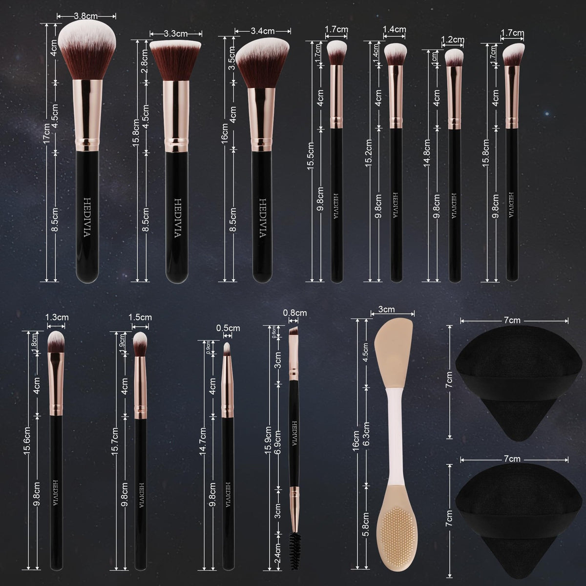 14-Piece Professional Makeup Brush Set with Synthetic Bristles & Travel Case