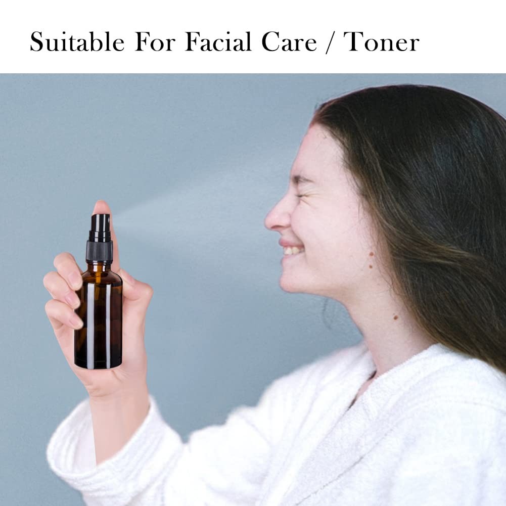 2oz Amber Glass Spray Bottles Set for Essential Oils - 18 Pack