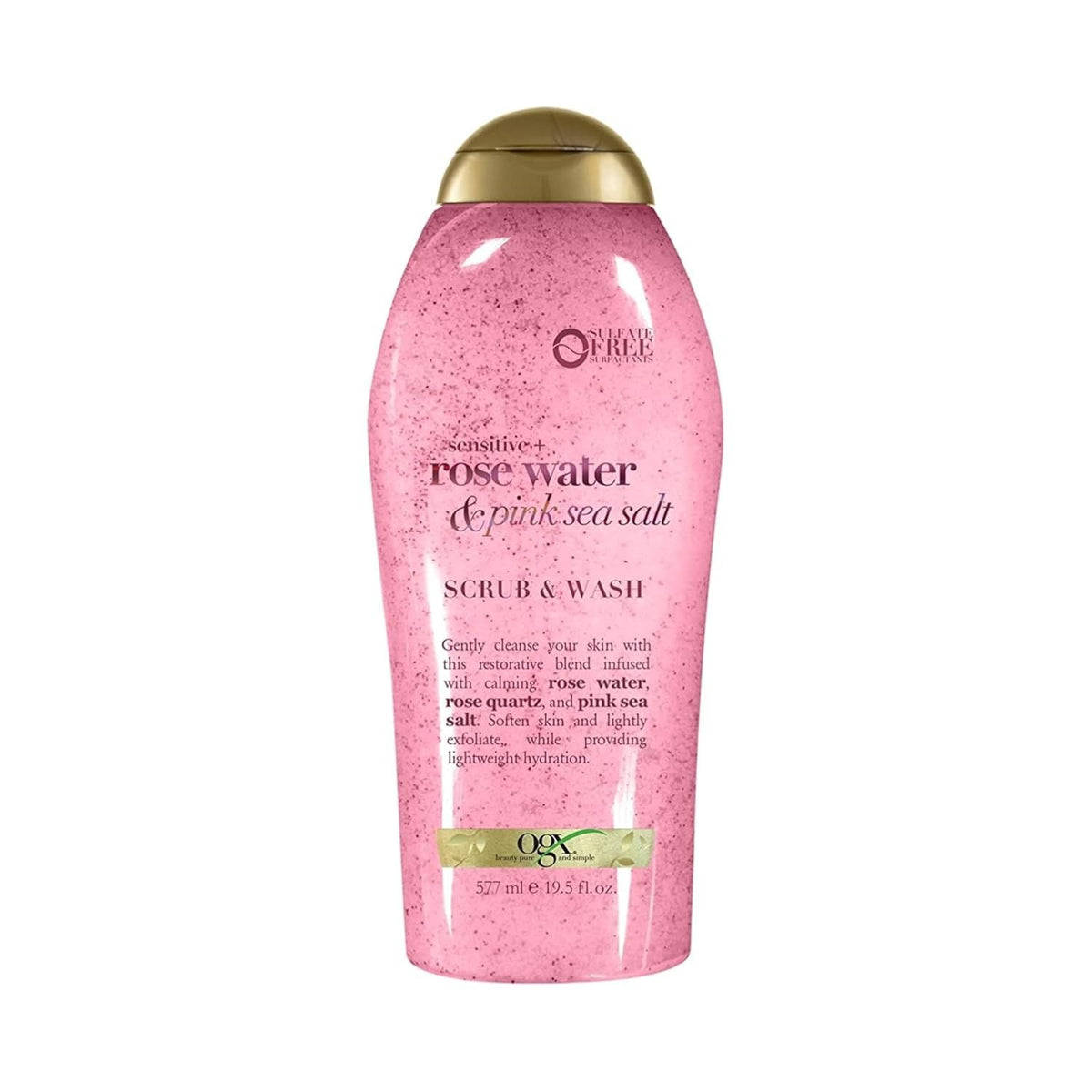 Soothing Exfoliating Body Wash with Rose Water & Pink Sea Salt - 19.5