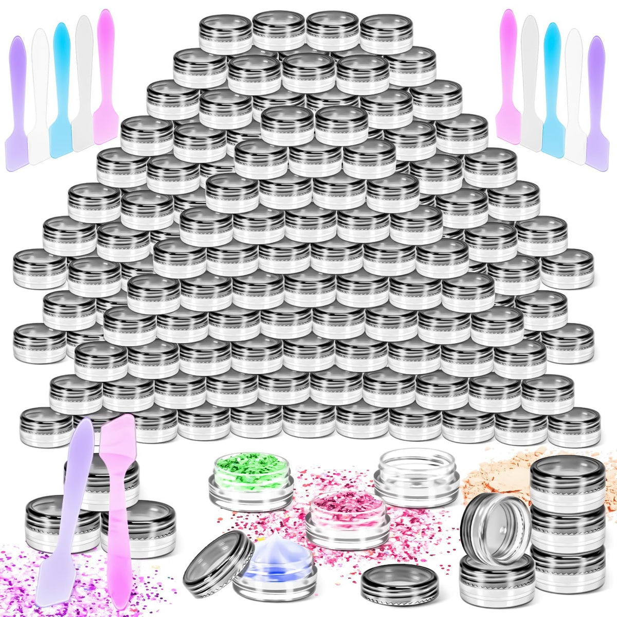 120 Pack 3g Plastic Cosmetic Jars with Lids - Clear Reusable Sample Containers