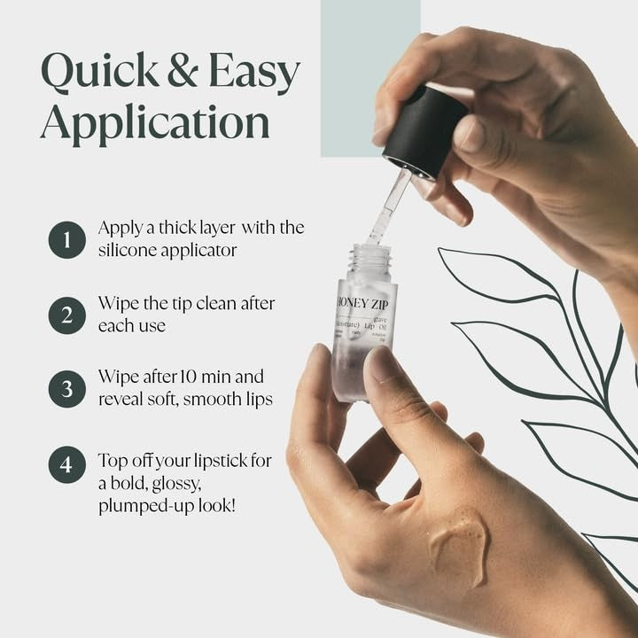 Moisturizing Lip Oil with Natural Oils - Hydrating Lip Treatment 3.71 mL