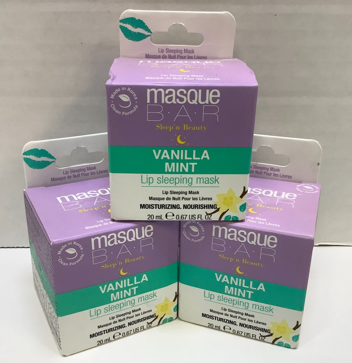 Lip Sleeping Mask Vanilla Mint - 0.67oz, Pack of 3, Lip Care Treatment
