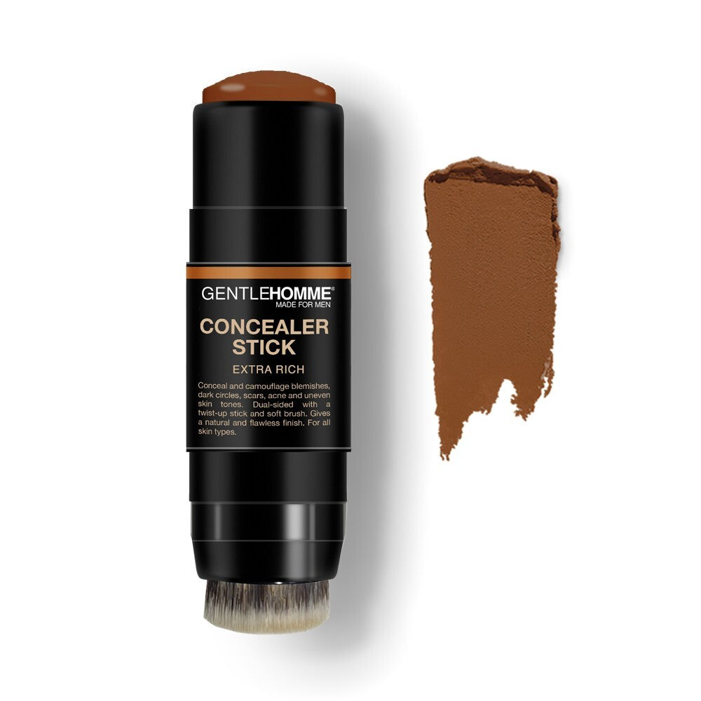 Men's Concealer Stick with Brush - Acne Blemish Coverage, 4 Shades Matte Finish