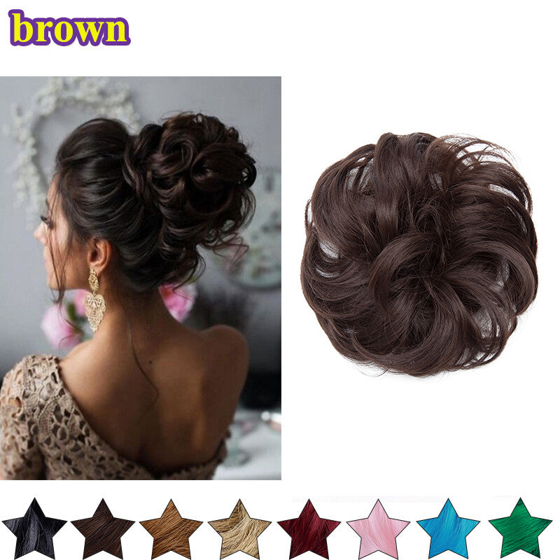Large Curly Messy Bun Hair Piece Scrunchie for Thick Hair Updo Extensions