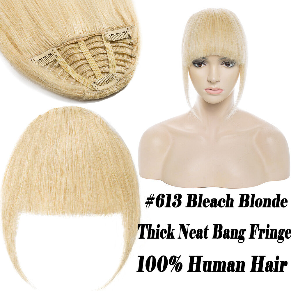 Human Hair Clip-In Bangs Topper with Remy Hair for Natural Look