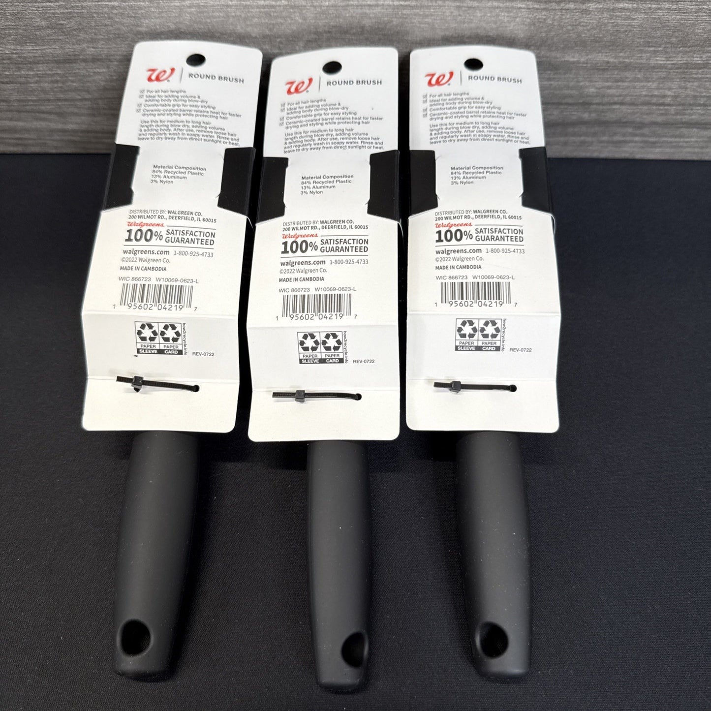 Walgreens Vent Brush Set Black & Gold 3 Pack Household Cleaning Tool