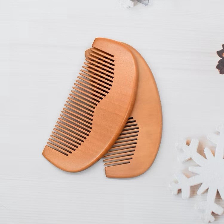 Wooden Anti-Static Close Tooth Comb Set - Pocket Travel Hair & Beard Combs