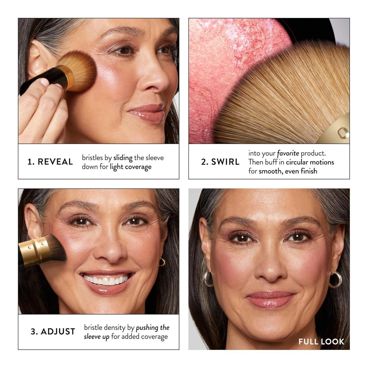 Retractable Angled Kabuki Brush for Flawless Makeup Application