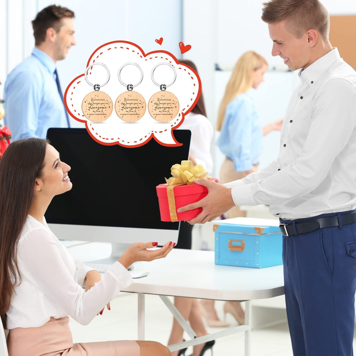 You're Awesome 50-Piece Employee Appreciation Keychains Gift Set