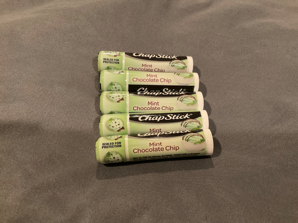 Sealed Mint Chocolate Chip Lip Balm Tubes - 5 Pack, 0.15 Oz