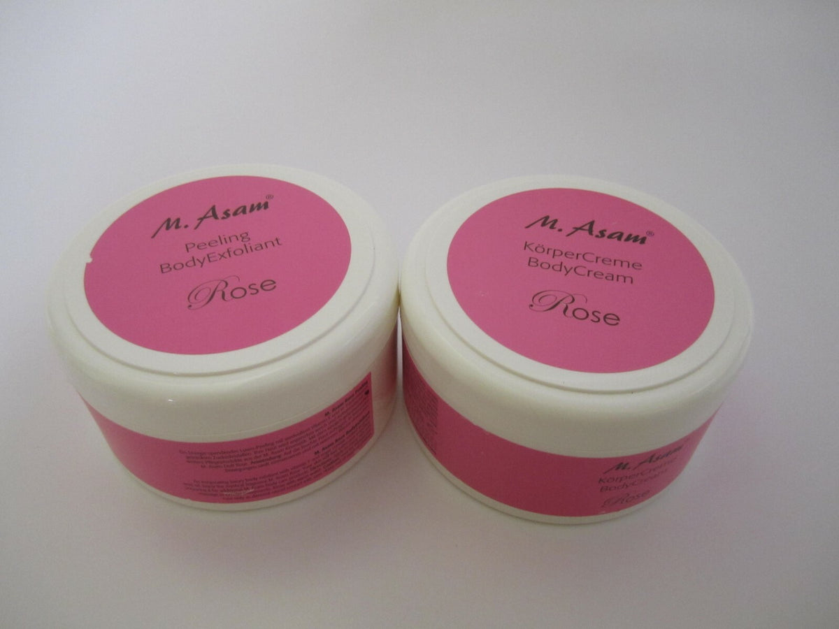 M. Asam ROSE Peeling Body Exfoliant & Cream 6.76 fl oz Lot - New Old