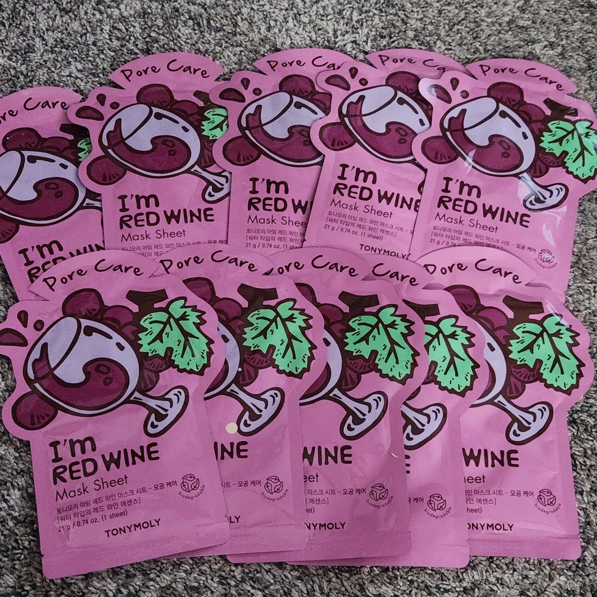 Tony Moly I'M Red Wine Pore Care Mask - Set of 10