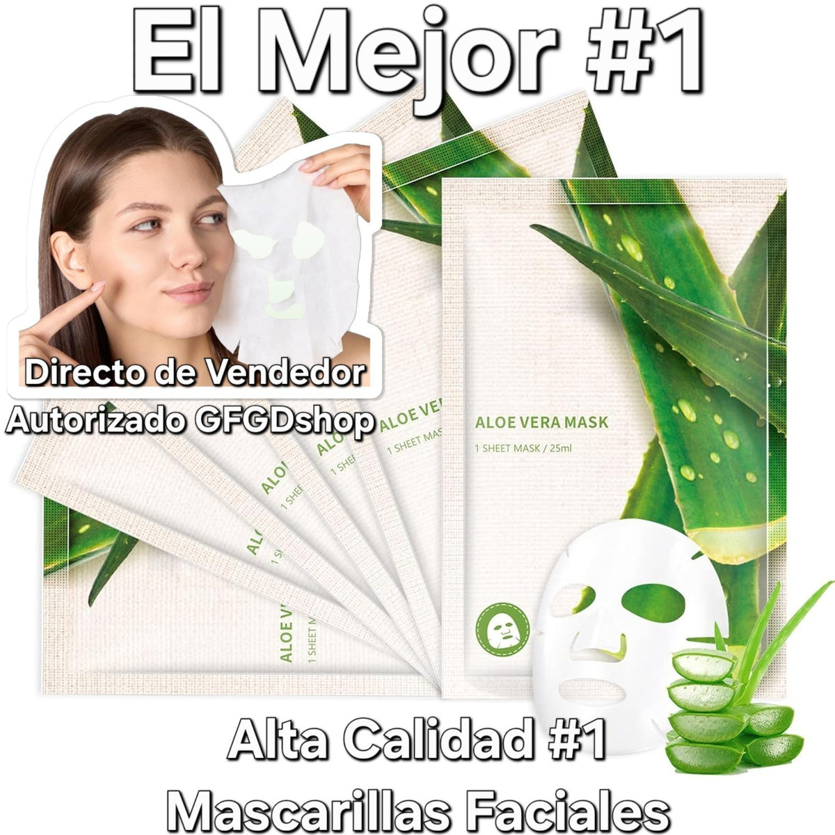Korean Collagen Sheet Mask - Aloe Vera Hydrating Facial Mask